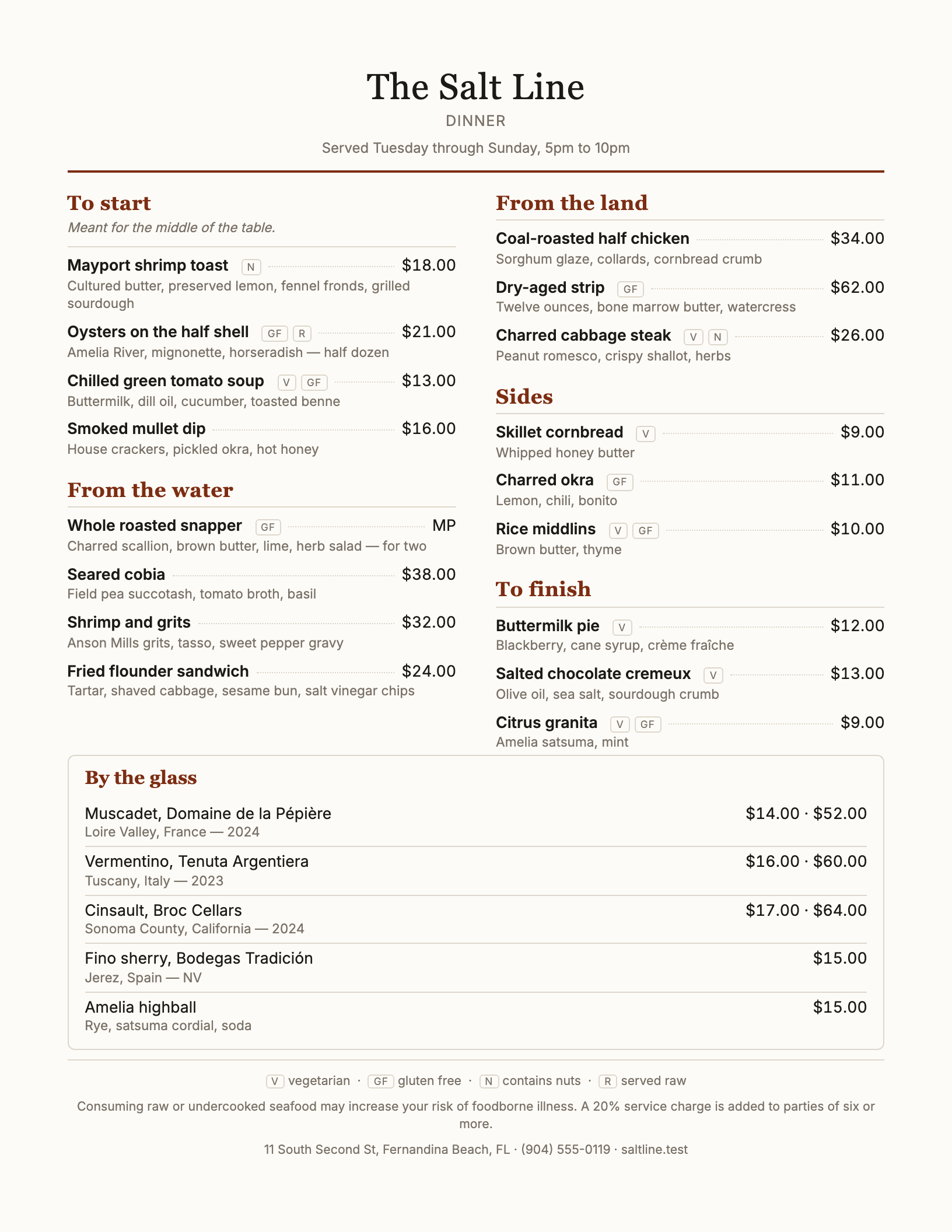 Rendered preview of the menu template