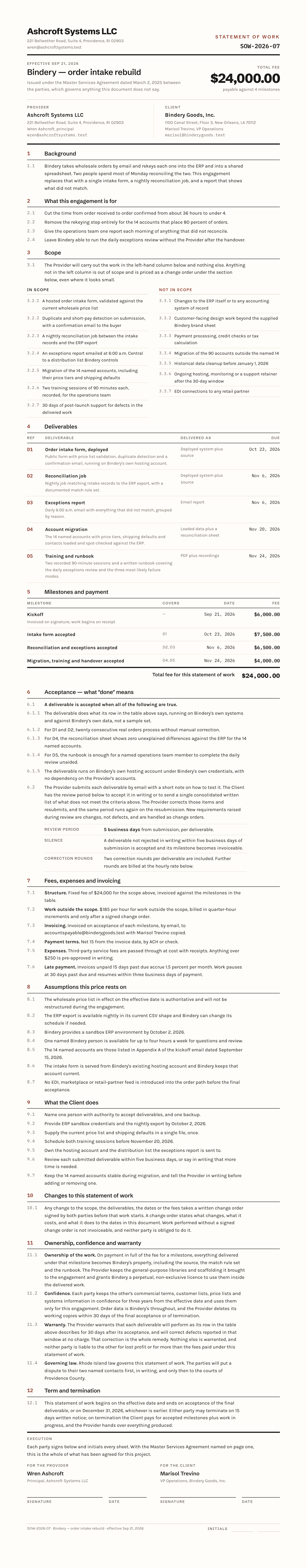 Rendered preview of the statement-of-work template