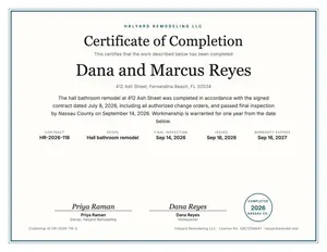 Preview of the certificate template