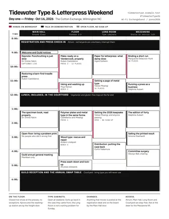 Preview of the schedule grid template