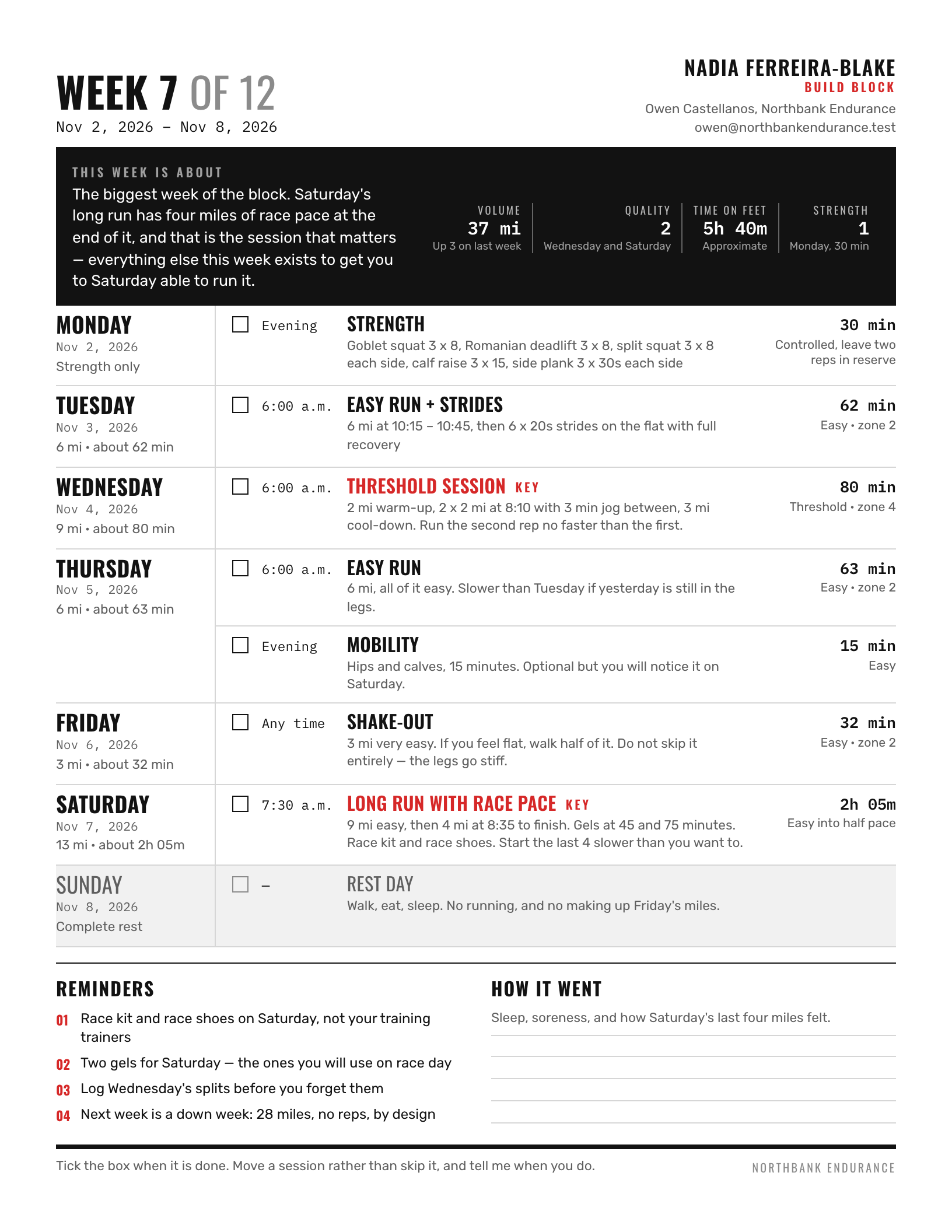 Rendered preview of the weekly-schedule template